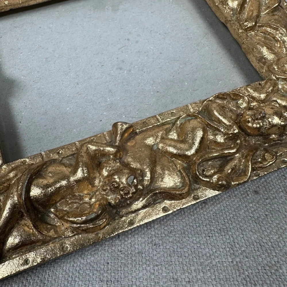 Gold Cherub Angel Ornate Baroque Picture Frame Ornate Small Victorian 3.5X5